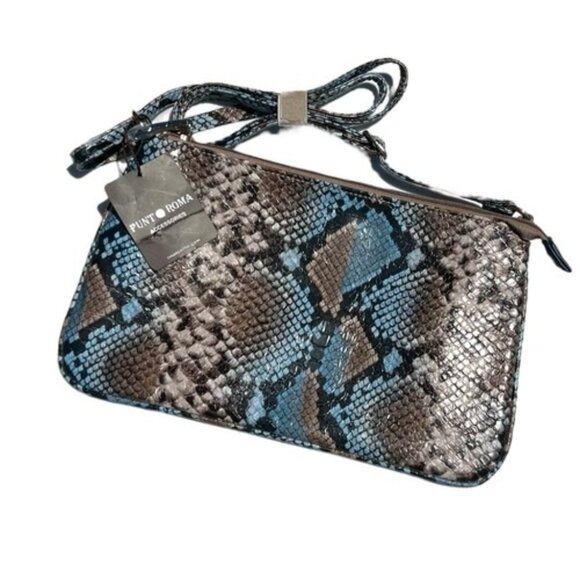 Python-Print Faux Leather Crossbody Bag With Adjustable Strap & Zipper Closure B - Picture 5 of 9